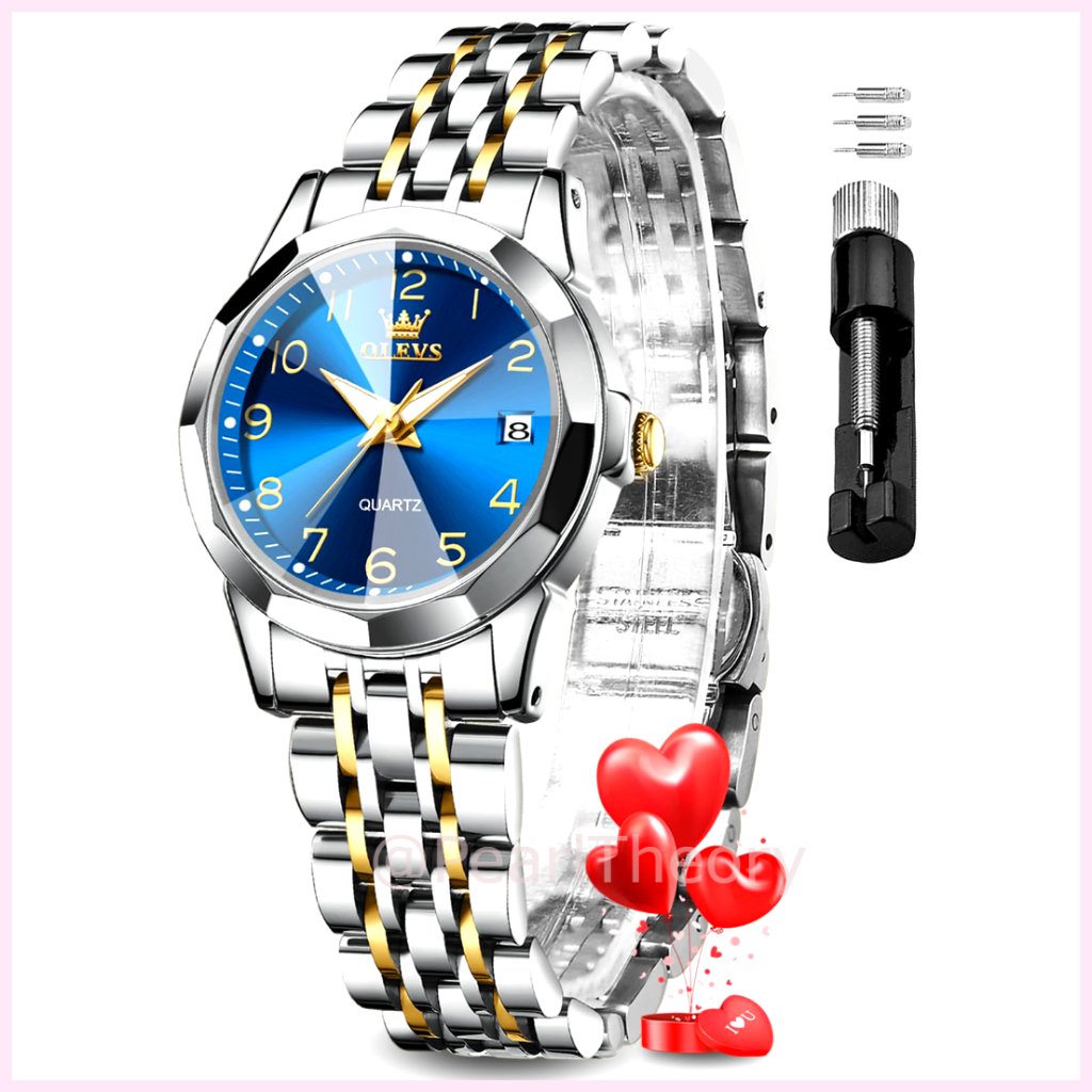 Stainless Steel Analog Quartz Dress Watch With Diamond Embellishment